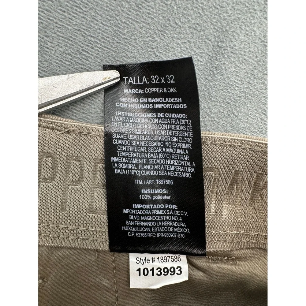 Copper Oak Supply Co Mens Tan Straight Leg Cargo Pants Size 32x32 100 Polyester